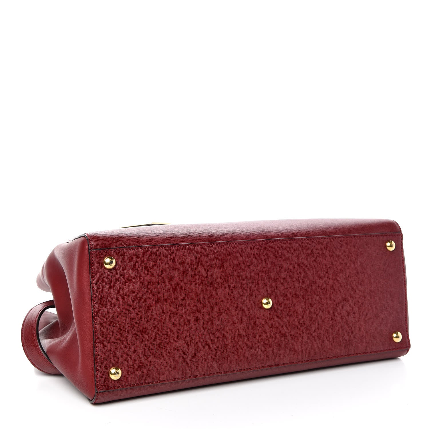 Fendi Vitello Elite Regular 2Jours Tote Rosso Scuro Ciliegia 4 of 9