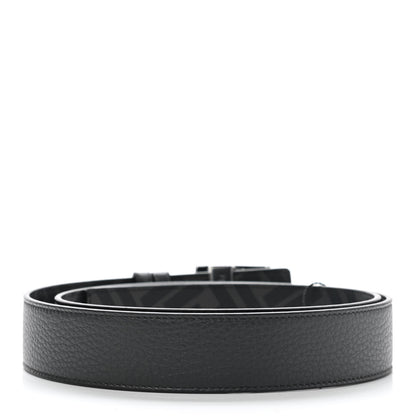 Fendi Cuoio Romano Glazed Fabric FF 1974 FF Buckle Reversible Belt 100 40 Asfalto Black 2 of 5