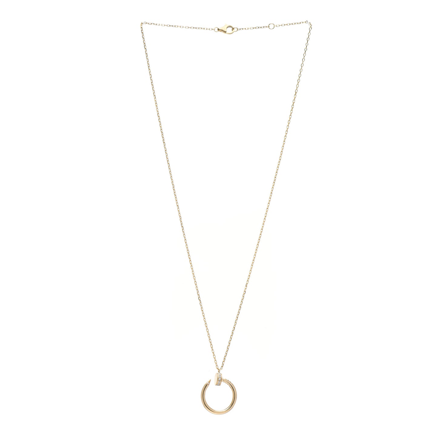 18K Yellow Gold Diamond Juste Un Clou Pendant Necklace