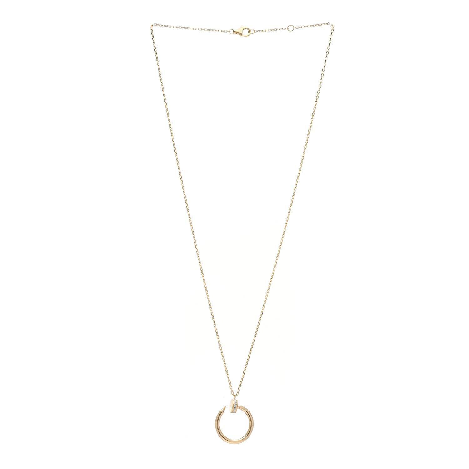 Cartier 18K Yellow Gold Diamond Juste Un Clou Pendant Necklace 3 of 5
