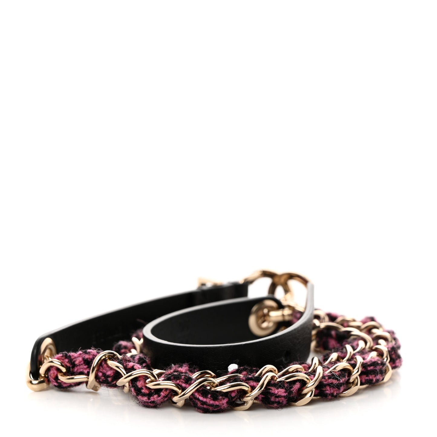 Calfskin Tweed CC Chain Belt 75 30 Black Pink