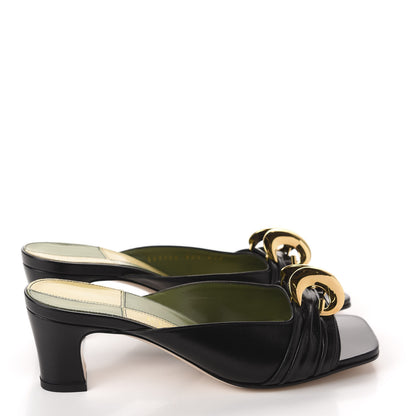 Gucci Malaga Kid Half Moon GG Square Toe Slide Sandals 36.5 Black 4 of 9