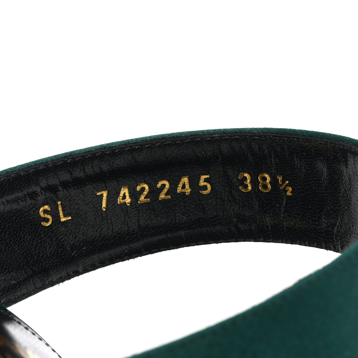 Saint Laurent Crepe Satin Martha Mule 110 Sandals 38.5 Dorian Green 7 of 8