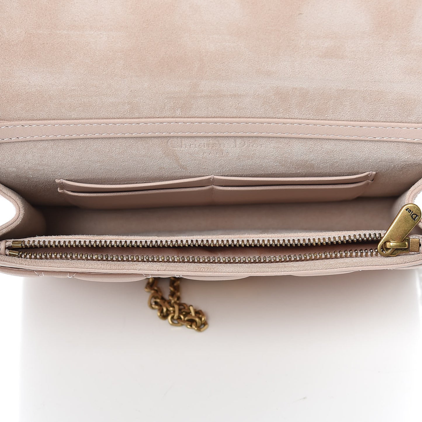 Lambskin Cannage Dioraddict Wallet On Chain Clutch Rose Poudre