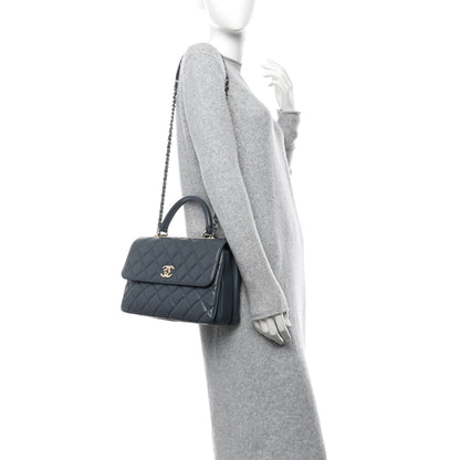 Chanel Lambskin Quilted Medium Trendy CC Flap Dual Handle Bag Dark Grey 2 of 13