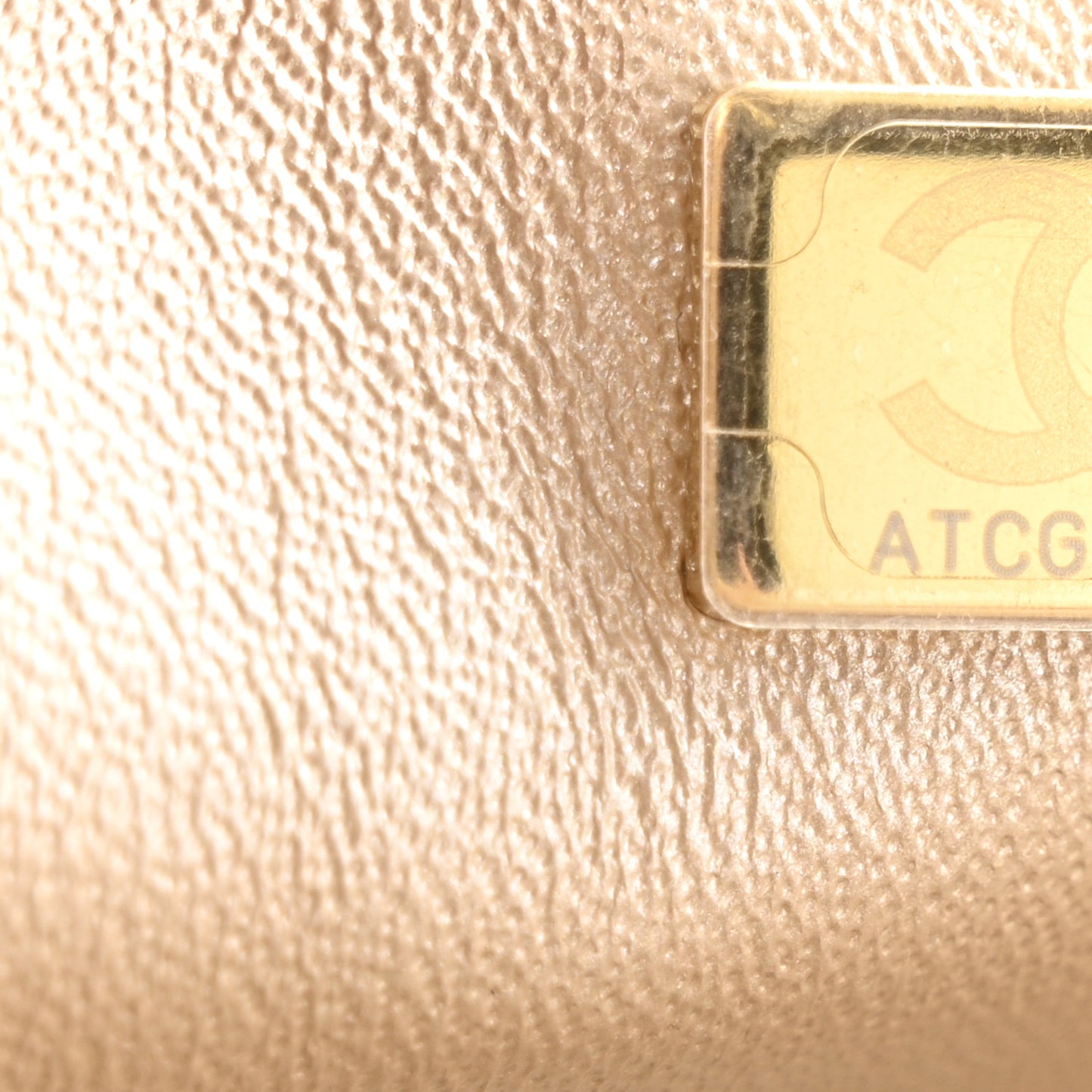 Metallic Goatskin Quilted Mini Rectangular Flap Gold