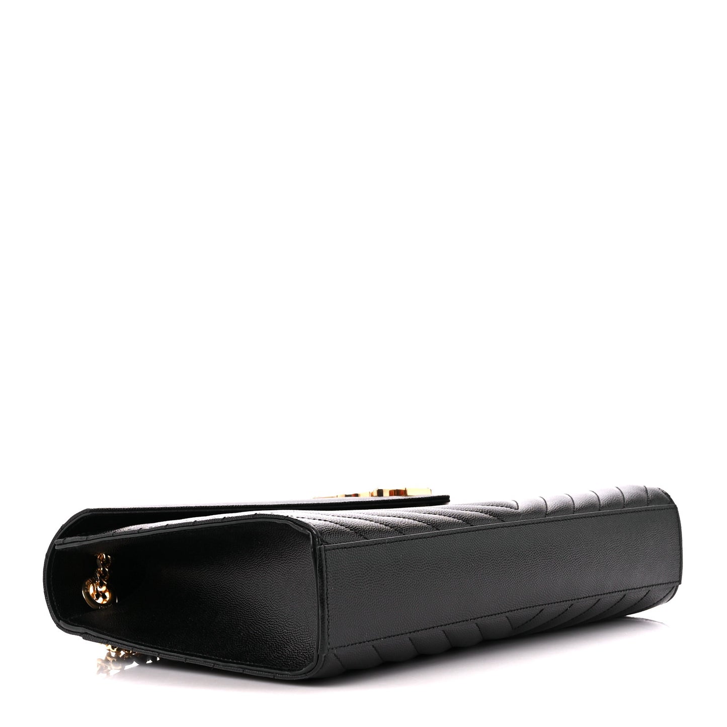 Grain De Poudre Matelasse Chevron Large Monogram Satchel Black