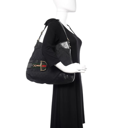 Gucci Monogram Web Hasler Hobo Black 2 of 14