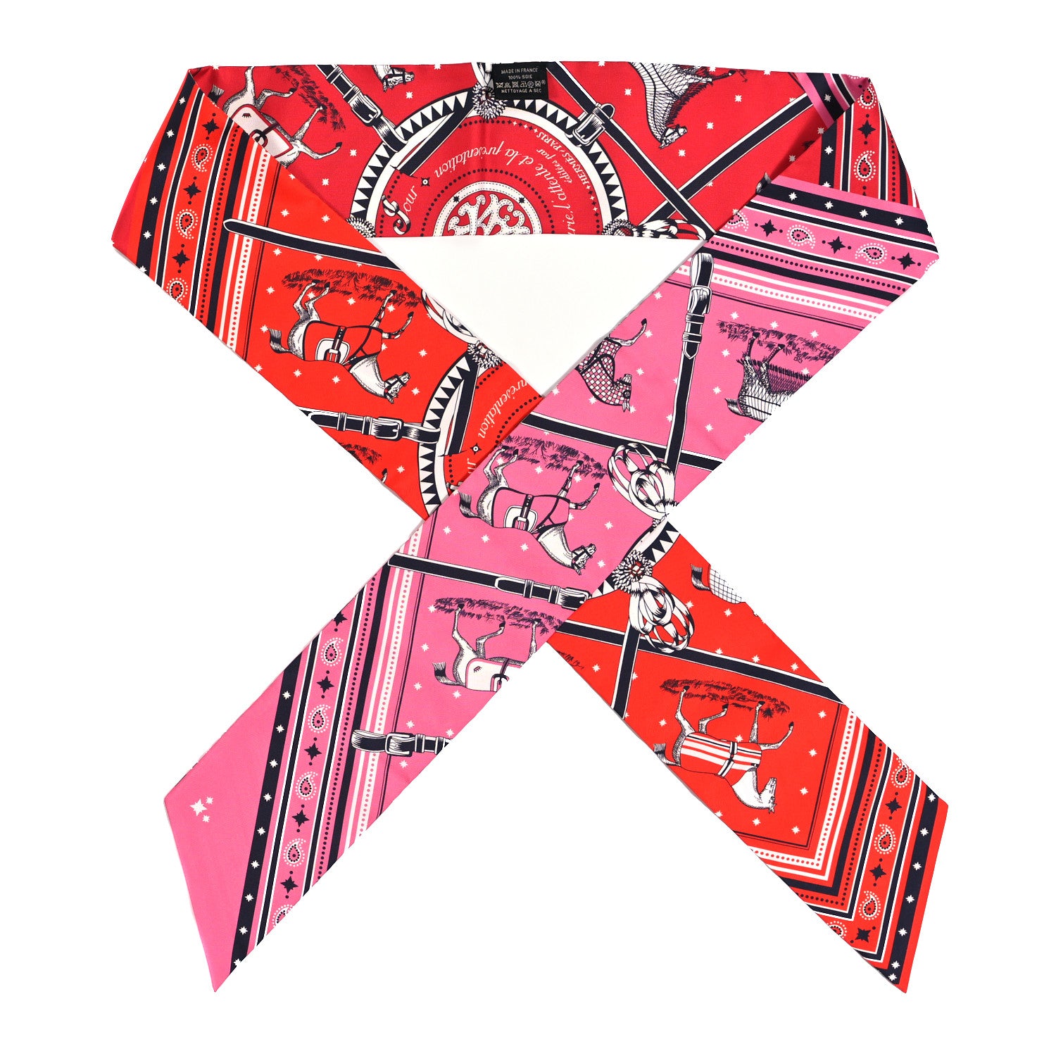 Hermes Silk Couvertures et Tenues de Jour Bandana Maxi Twilly Slim Rose Vif Rouge Vermillon 1 of 4