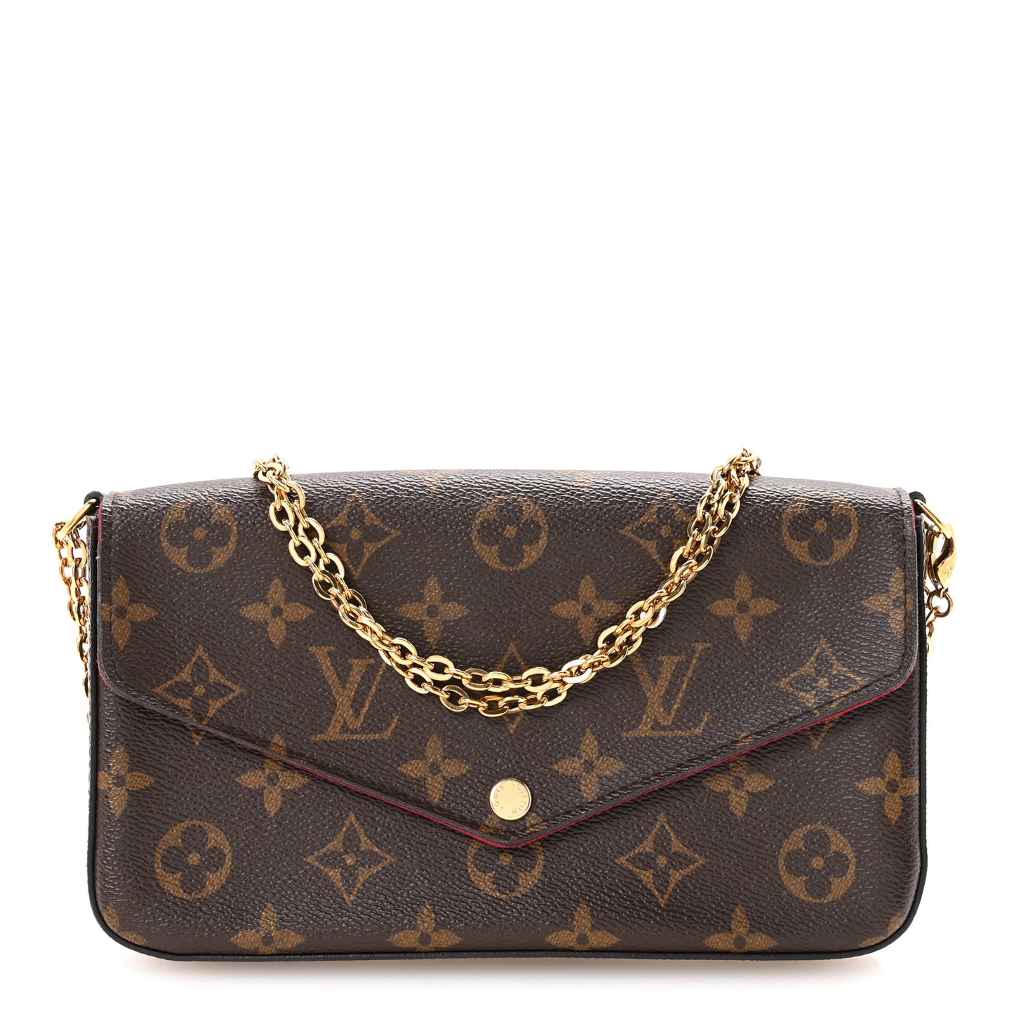 Monogram Pochette Felicie Chain Wallet Fuchsia