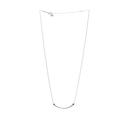 Tiffany Sterling Silver Small T Smile Pendant Necklace 3 of 4