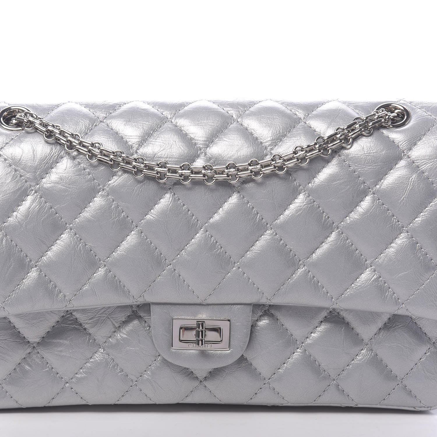 Chanel Metallic Aged Calfskin Quilted 2.55 Reissue 226 Flap Silver 11 of 11