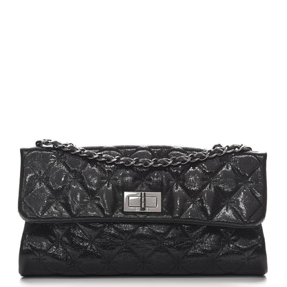 Chanel Glazed Crackled Calfskin Mademoiselle Flap Black 1 of 8