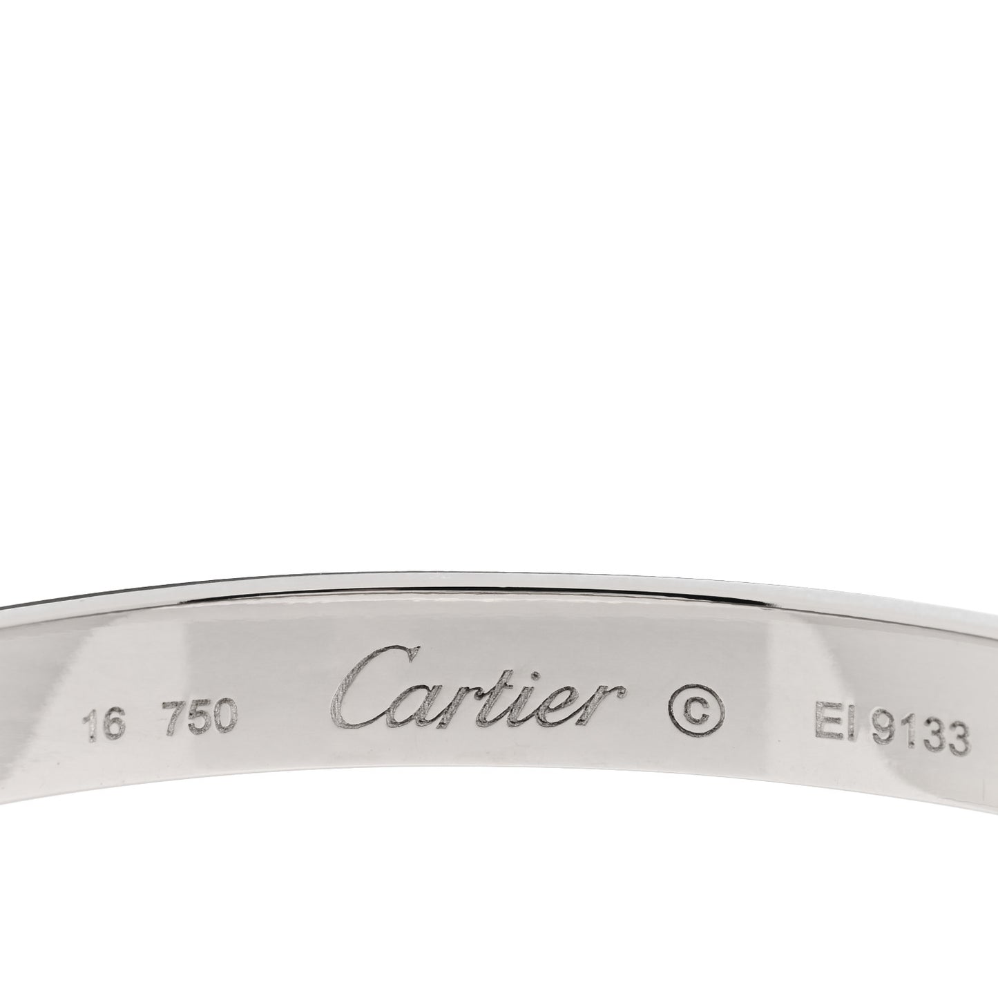 18K White Gold LOVE Bracelet 16