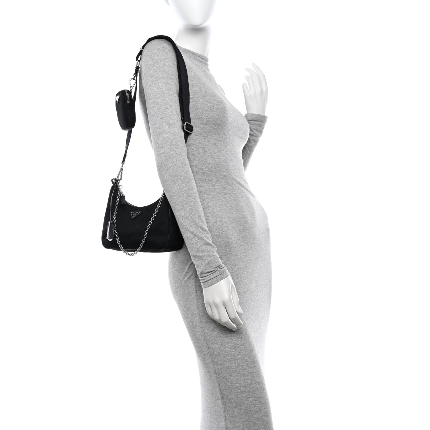 Prada Nylon Re-Edition 2005 Shoulder Bag Black 2 of 10