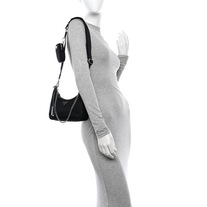 Prada Nylon Re-Edition 2005 Shoulder Bag Black 2 of 10