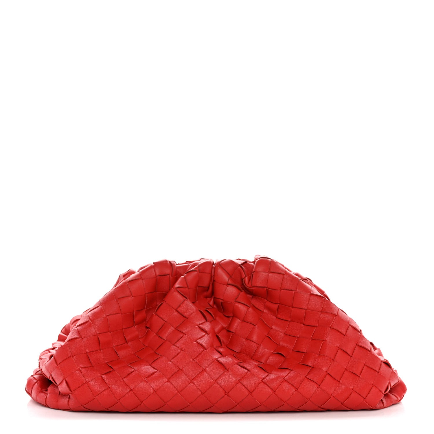 Bottega Veneta Nappa Maxi Intrecciato The Pouch Oversized Clutch Bright Red 1 of 10