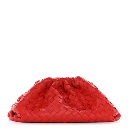 Bottega Veneta Nappa Maxi Intrecciato The Pouch Oversized Clutch Bright Red 1 of 10
