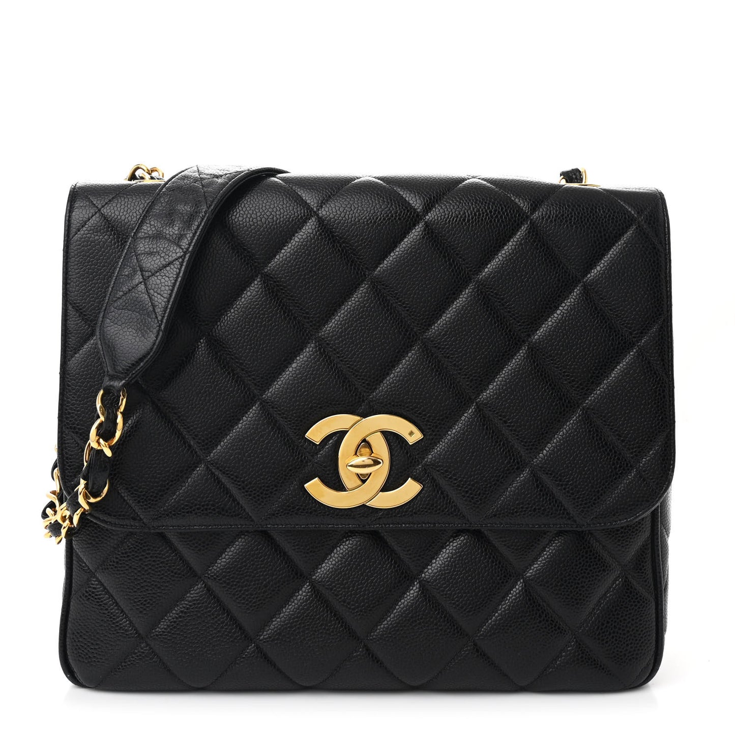 Caviar Quilted XL Single Flap Black
