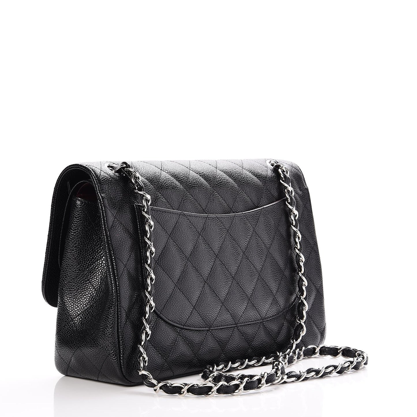 Caviar Quilted Jumbo Double Flap Black