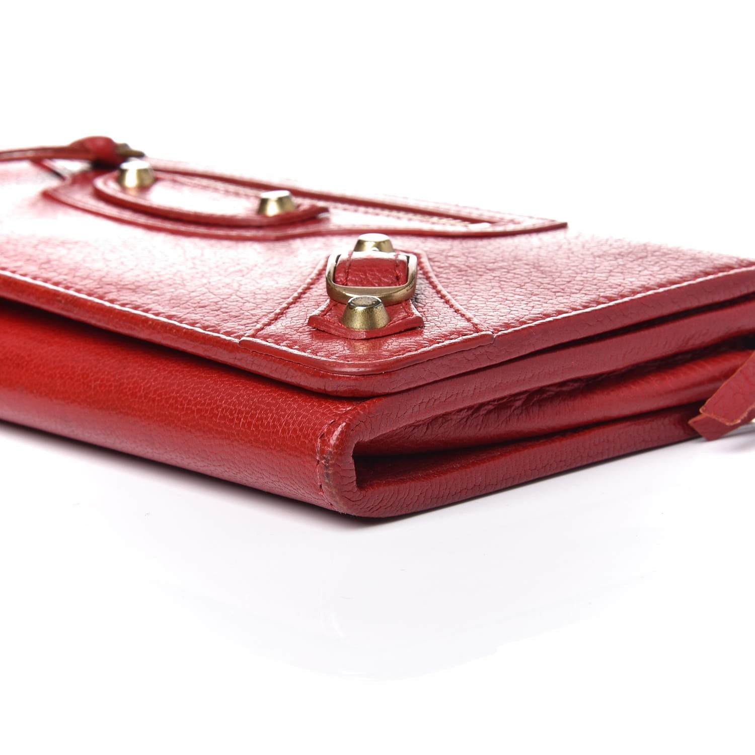 Balenciaga Agneau Classic Hardware Money Wallet Red 9 of 16