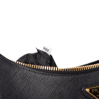 Prada Saffiano Lux Re-Edition 2005 Shoulder Bag Black 9 of 13