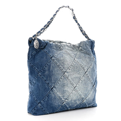 Chanel Denim Quilted Chanel 22 Blue 4 of 12