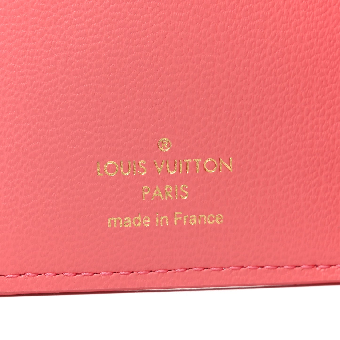 Lambskin Embossed Monogram Lou Coussin Wallet Pink