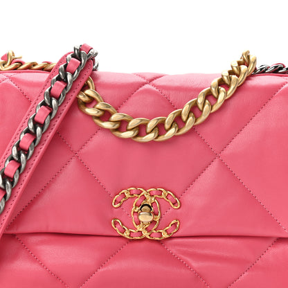Chanel Lambskin Quilted Medium Chanel 19 Flap Pink 8 of 11