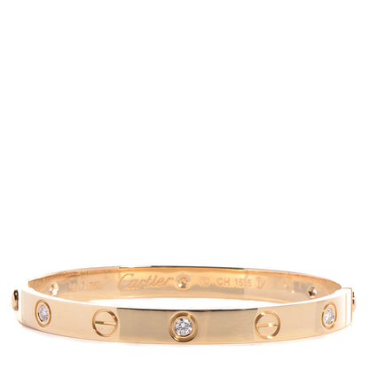Cartier 18K Yellow Gold 6 Diamond LOVE Bracelet 16 1 of 5