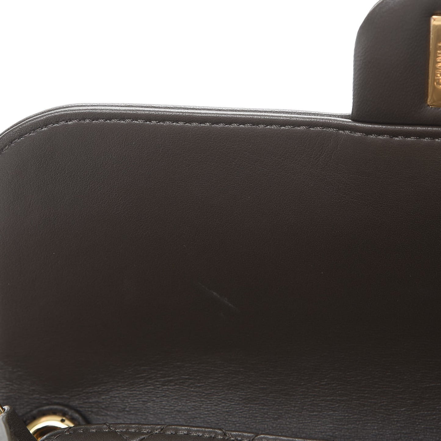 Lambskin Quilted Large CC Unchained Crossbody Dark Khaki