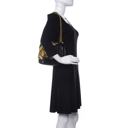 Versace Nappa Quilted Barocco Print Icon Shoulder Bag Black 2 of 9
