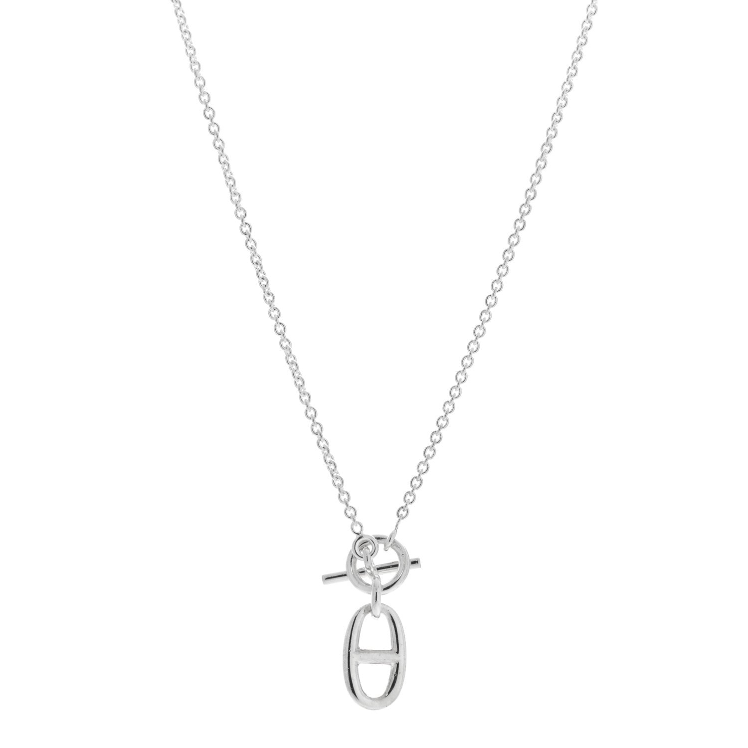 Hermes Sterling Silver Amulette Chaine d'Ancre Necklace 1 of 5