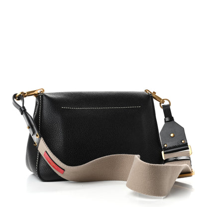 Valentino Garavani Pebbled Calfskin Small VRing Shoulder Bag Black 2 of 4