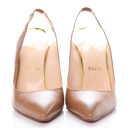 Christian Louboutin Calfskin Twistochat 100 Slingback Pumps 39 Noisette 2 of 13