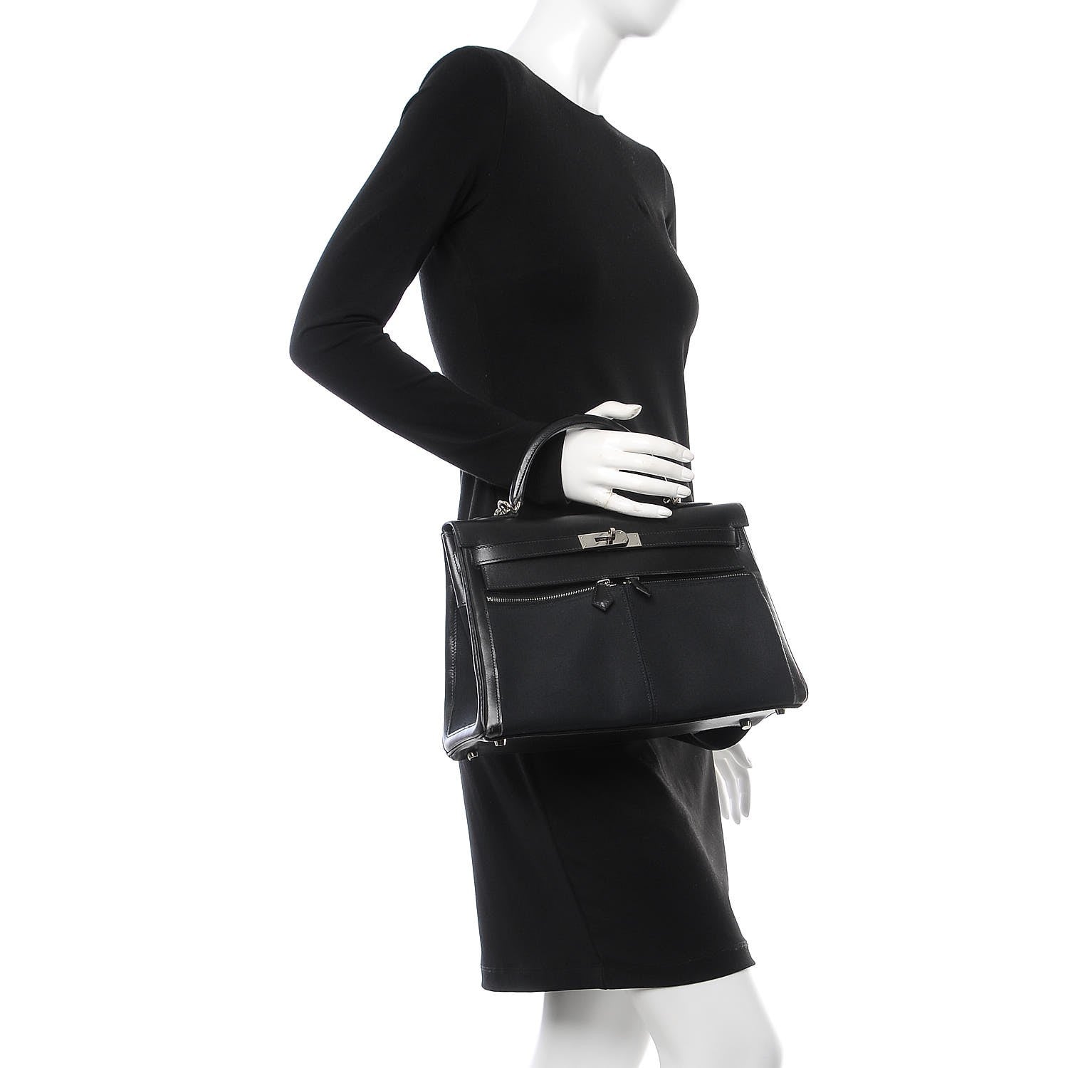 Hermes Box Toile Lakis Kelly Black 2 of 10