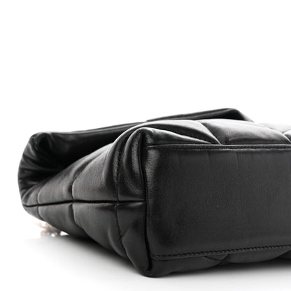Saint Laurent Lambskin Quilted Toy Loulou Puffer Monogram Chain Satchel Black 10 of 11