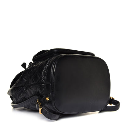 MCM Calfskin Quilted Studded Backpack Black 3 of 5