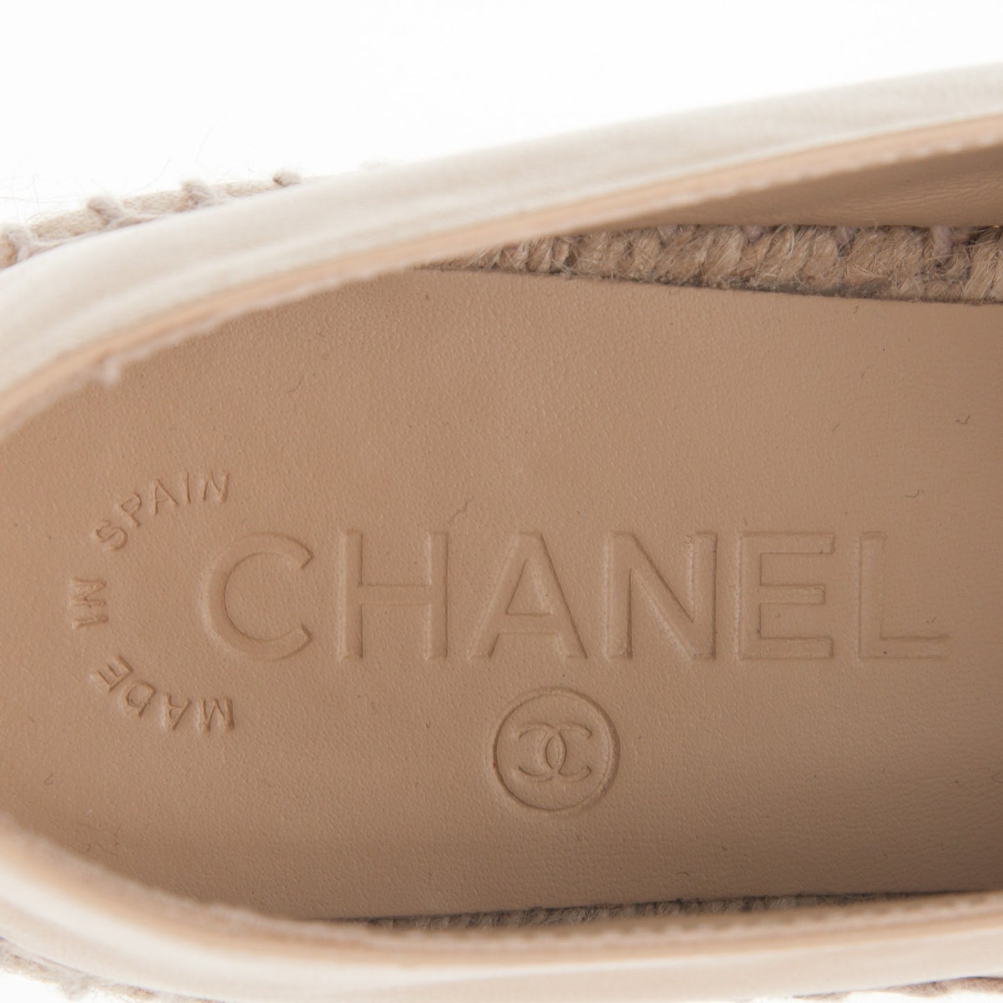 Lambskin CC Espadrilles 37 Beige Black