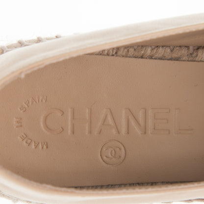 Chanel Lambskin CC Espadrilles 37 Beige Black 7 of 8