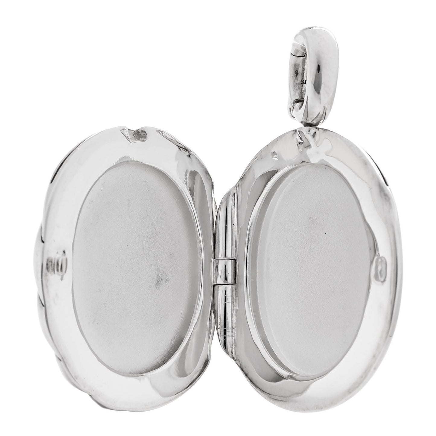 Sterling Silver Sculpted Cable Oval Locket Amulet Pendant
