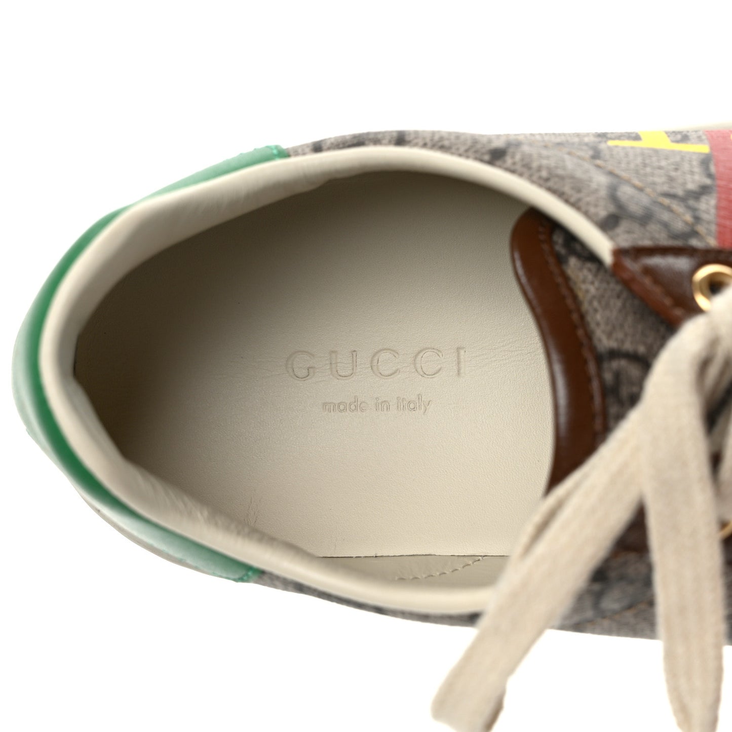 GG Supreme Monogram Fake/Not Womens Ace Sneakers 35.5 Beige New Shamarock 35.5 Brown Sugar