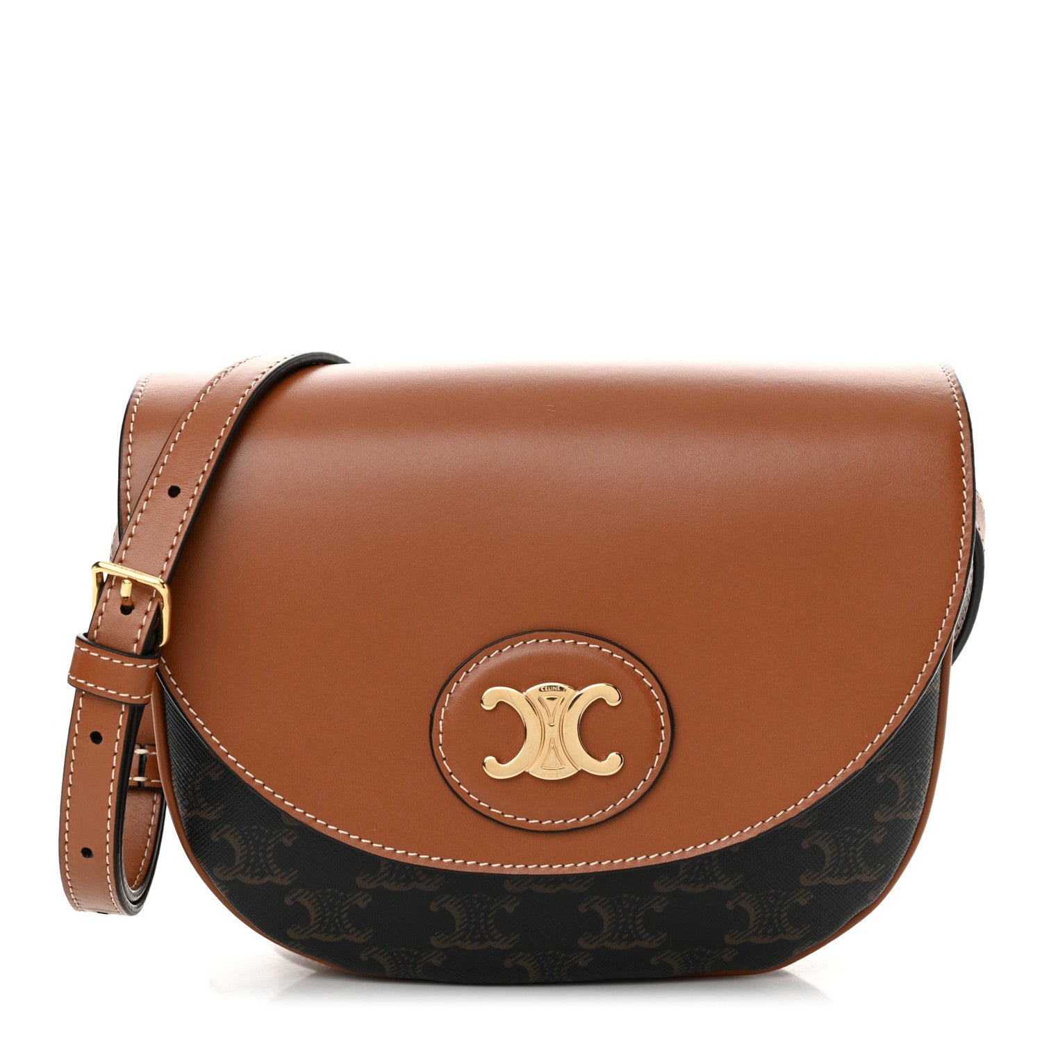 Celine Calfskin Triomphe Besace Tan 1 of 13
