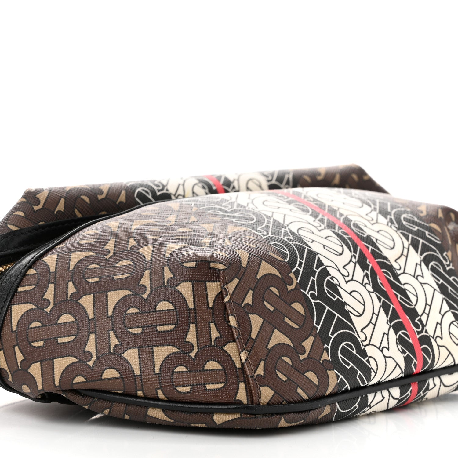 Burberry E-Canvas Monogram Stripe Medium Sonny Bum Bag Bridle Brown 9 of 10