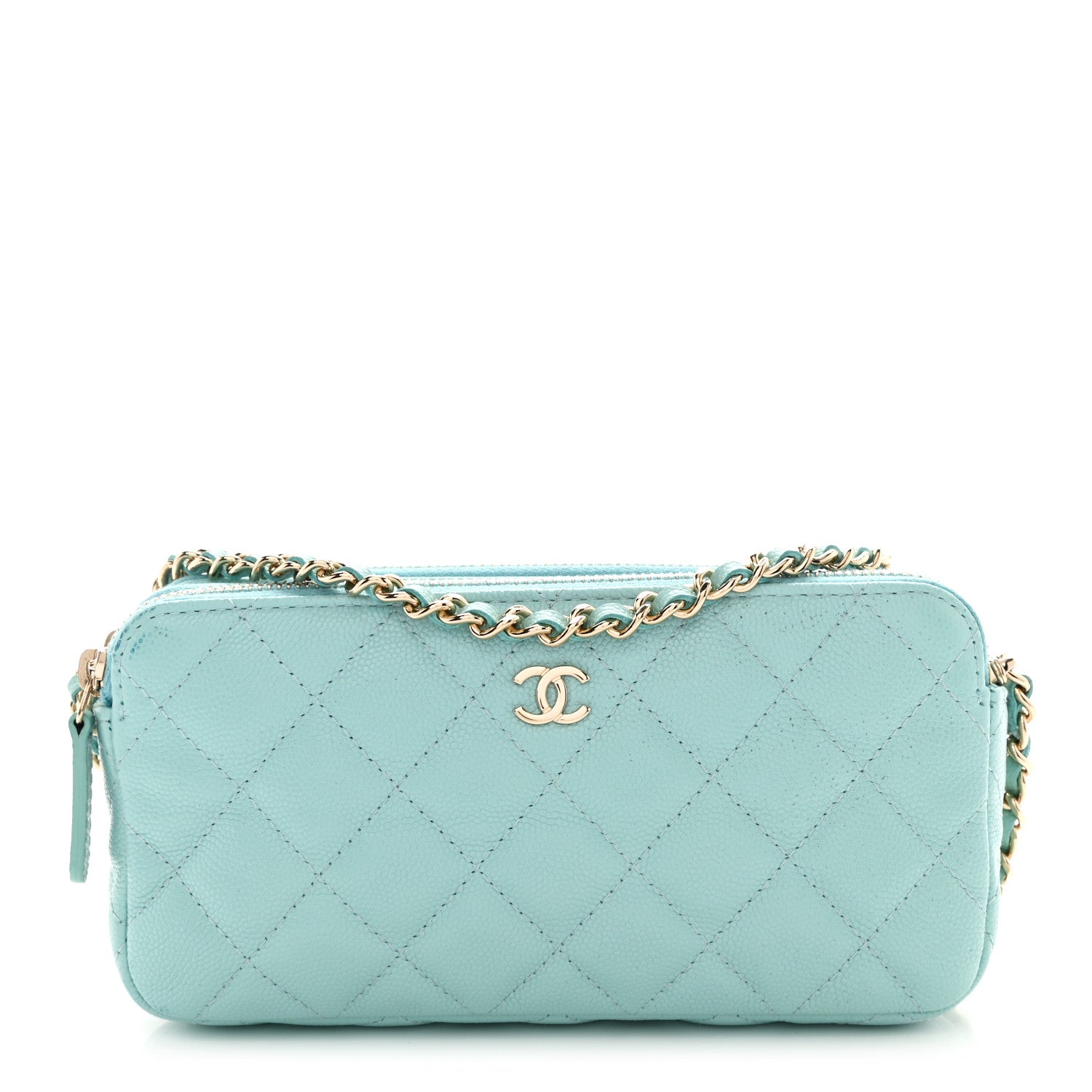 Chanel Caviar Quilted Small Clutch With Chain Light Blue 1 of 14