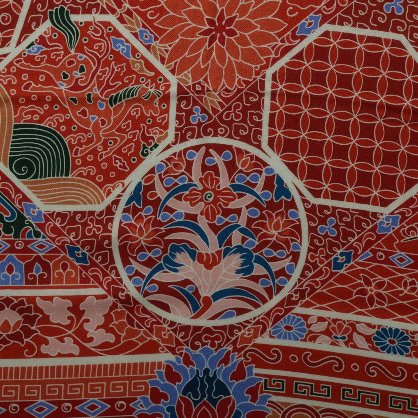 Cashmere Silk Collections Impériales Scarf 140 Rosepale Corail Bleu