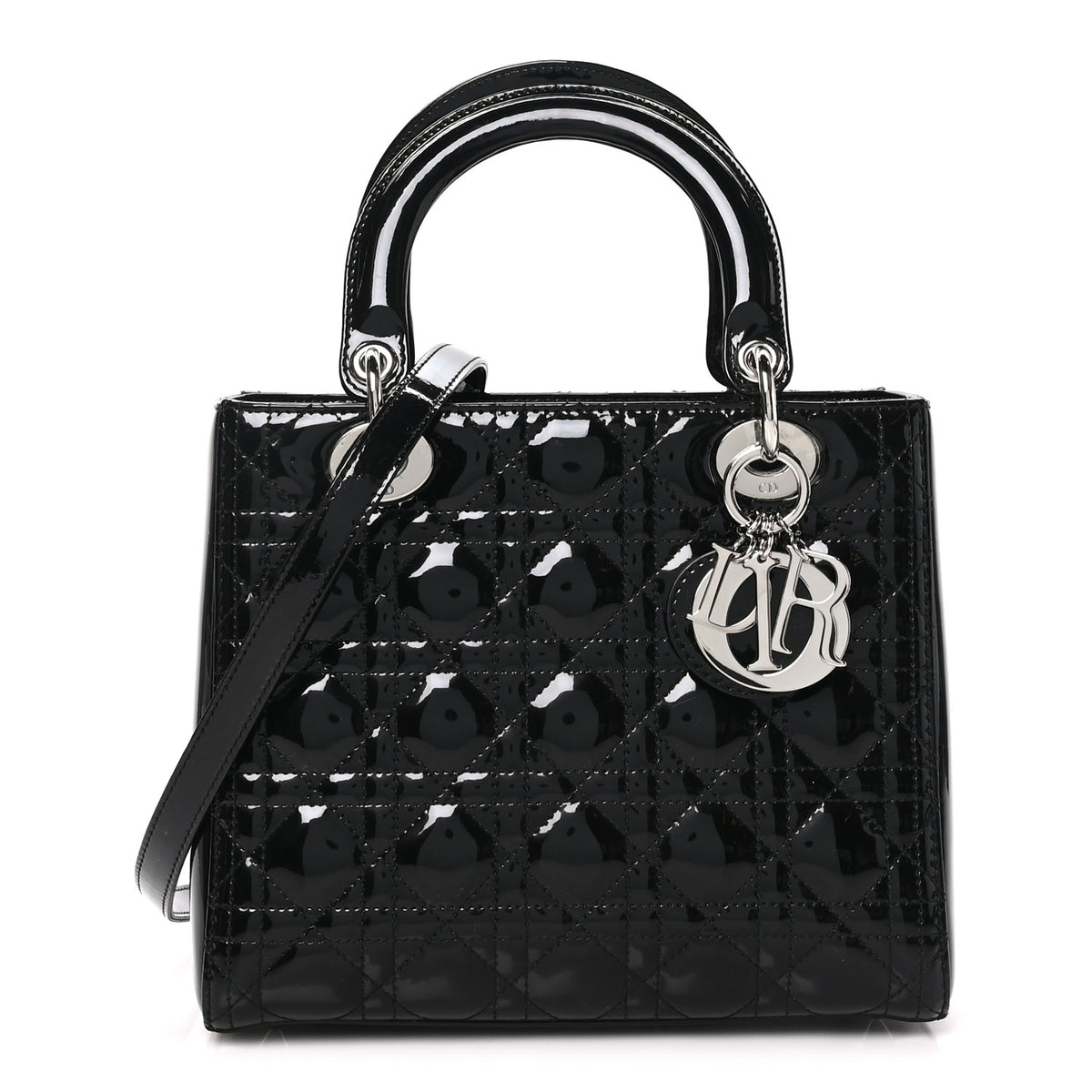 Christian Dior Patent Cannage Medium Lady Dior Black 1 of 11
