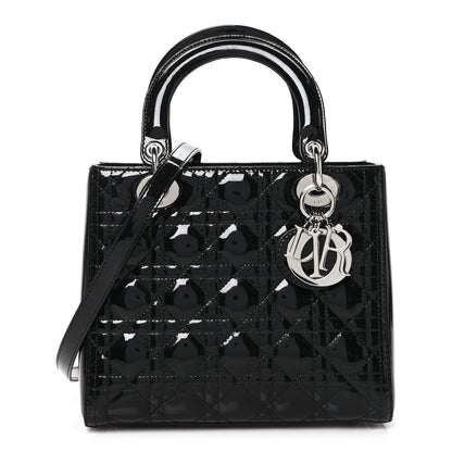 Christian Dior Patent Cannage Medium Lady Dior Black 1 of 11