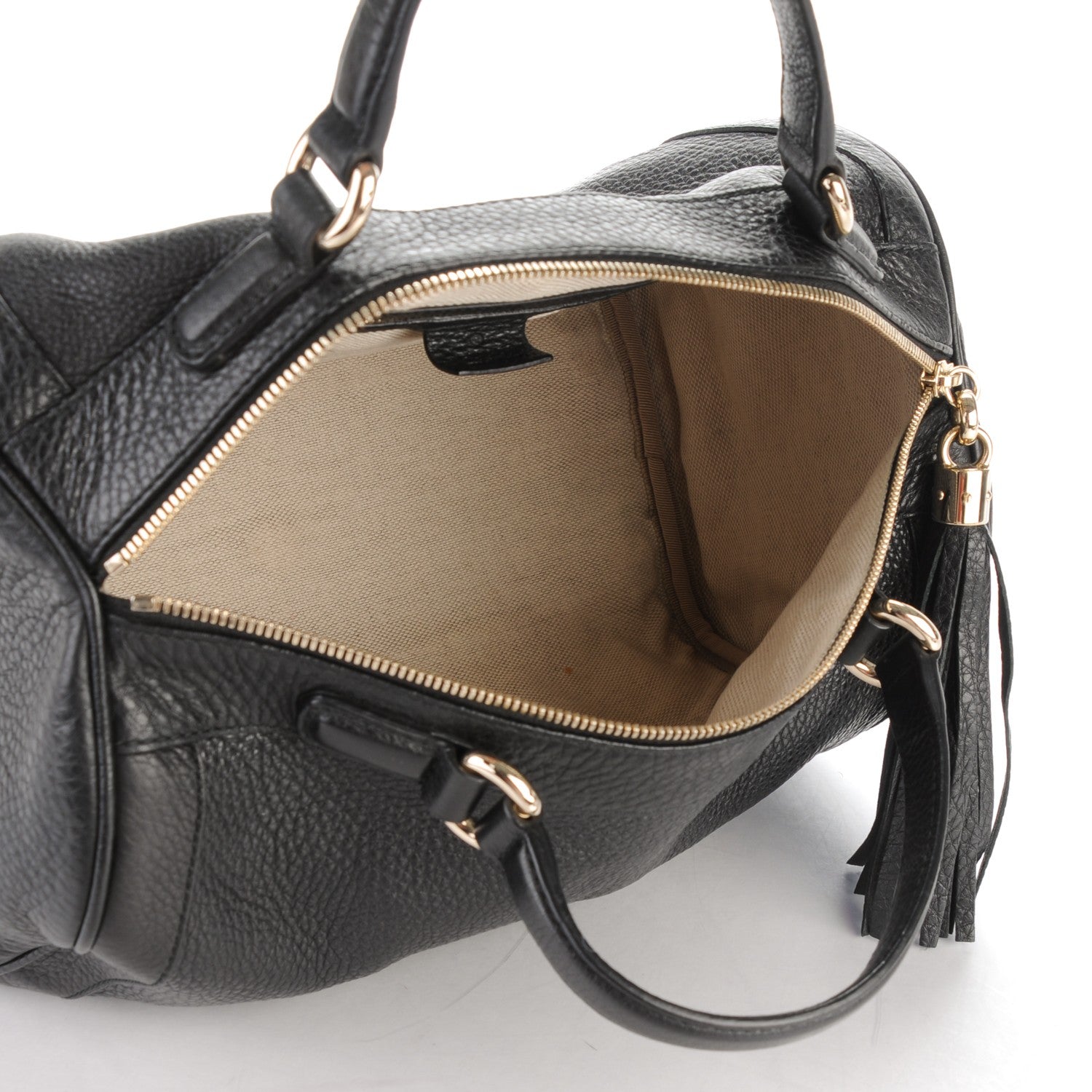 Gucci Pebbled Calfskin Medium Soho Boston Black 5 of 7