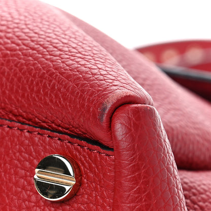 Valentino Garavani Pebbled Calfskin Rockstud Twiny Top Handle Bag Red 6 of 11